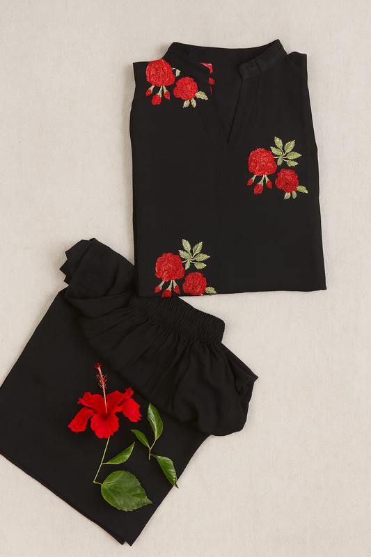 2pc Premium Linen Suit-Embroidred Pret