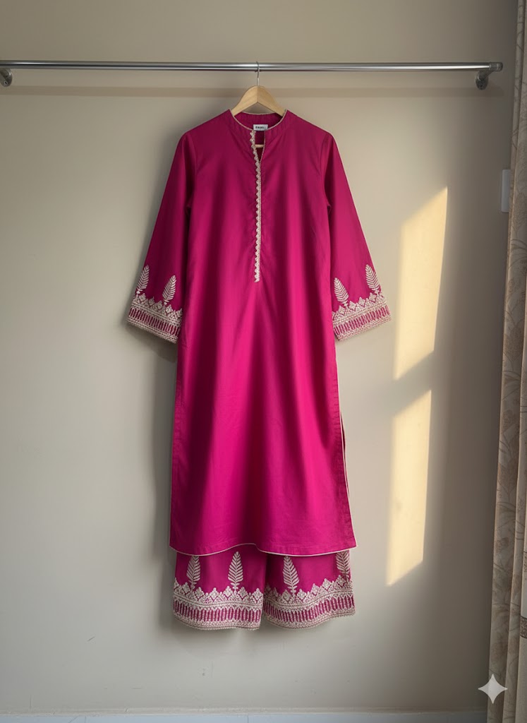 2pc Premium Cutton Suit-Embriodered Pret