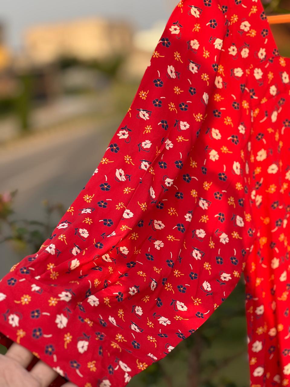 Red Floral Maxi Dress