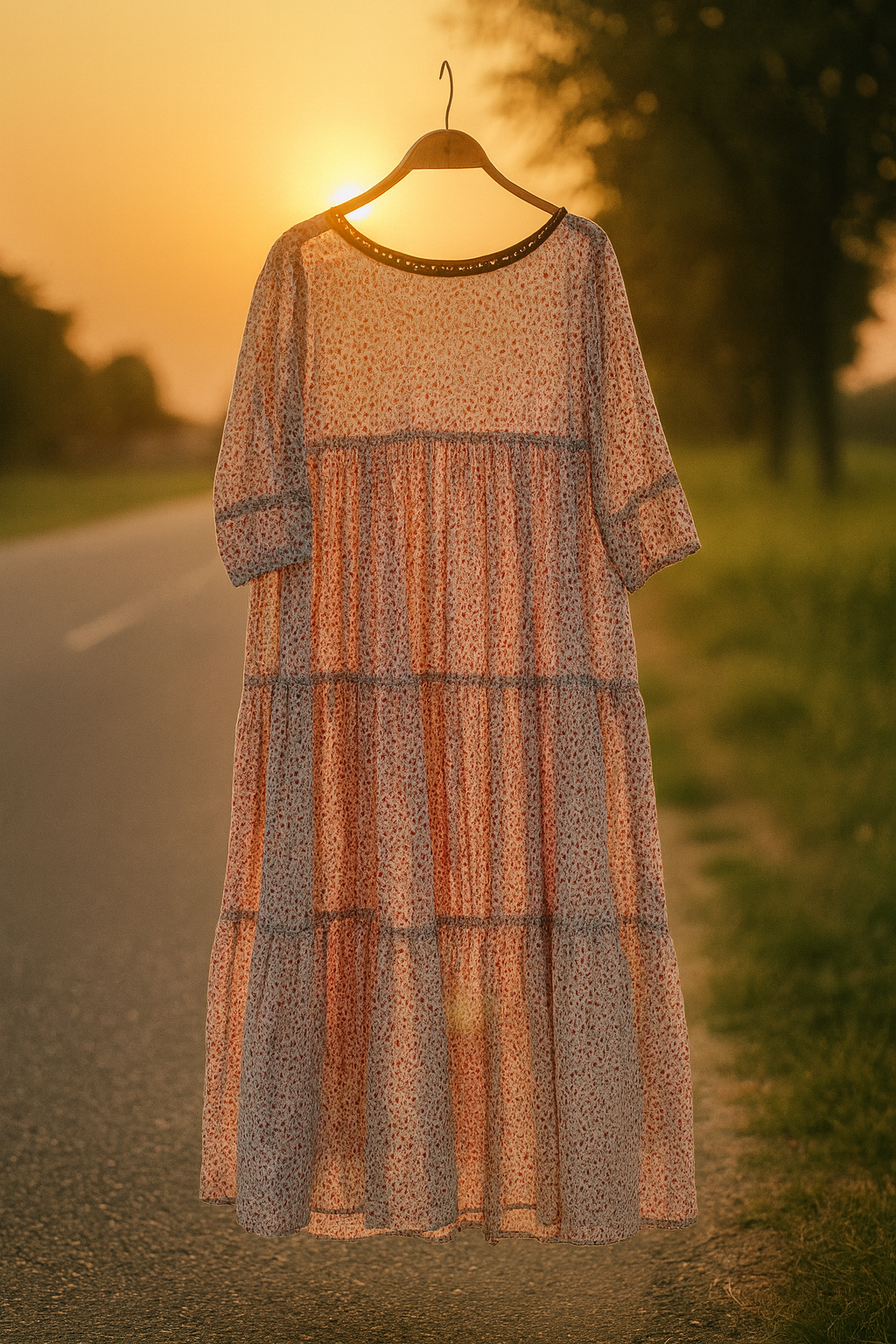 Sunset Floral Maxi Dress