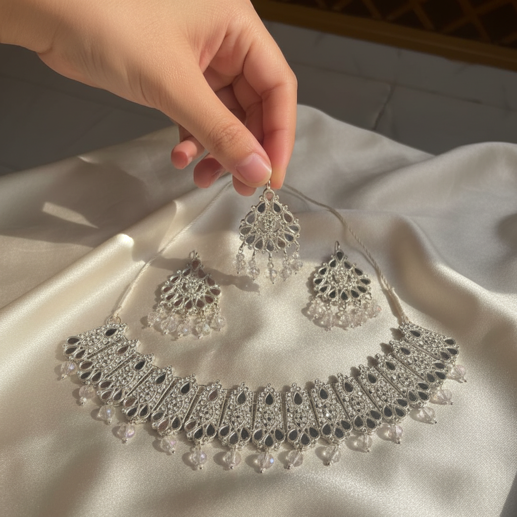 Necklace with EarRings And Bindi