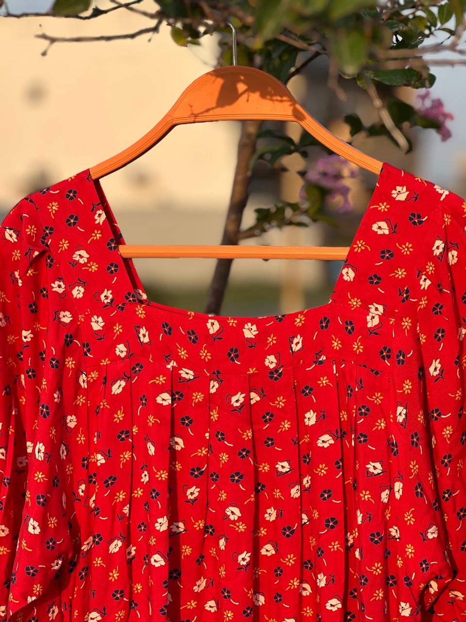 Red Floral Maxi Dress