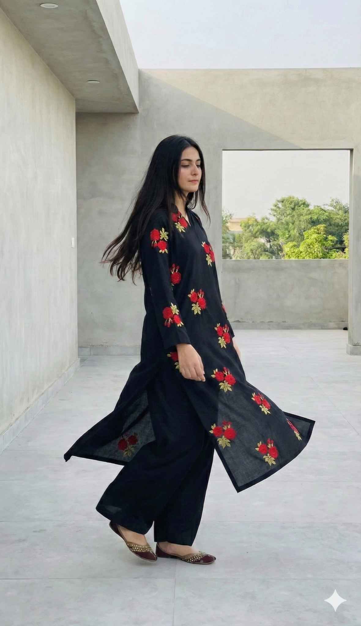 2pc  Premium Linen Suit-Embroidred Pret