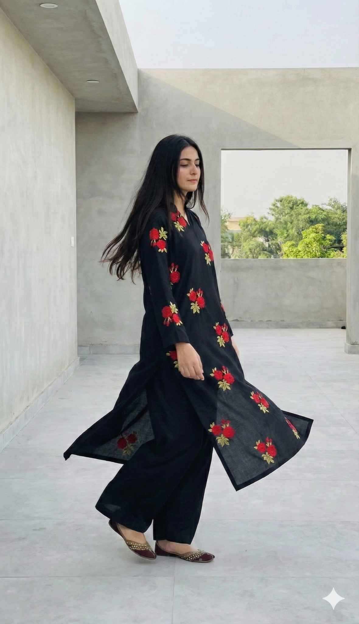 2pc  Premium Linen Suit-Embroidred Pret