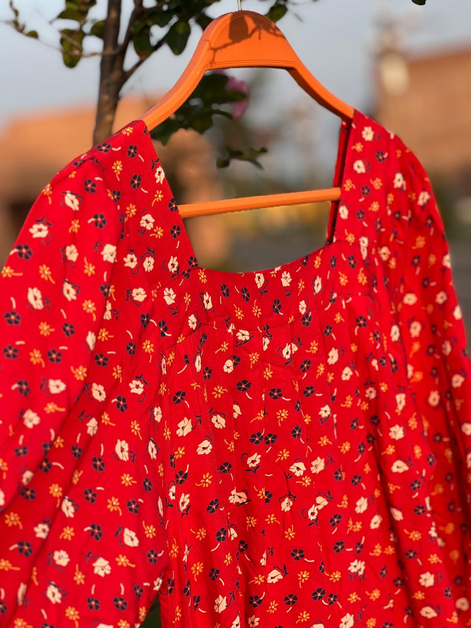 Red Floral Maxi Dress