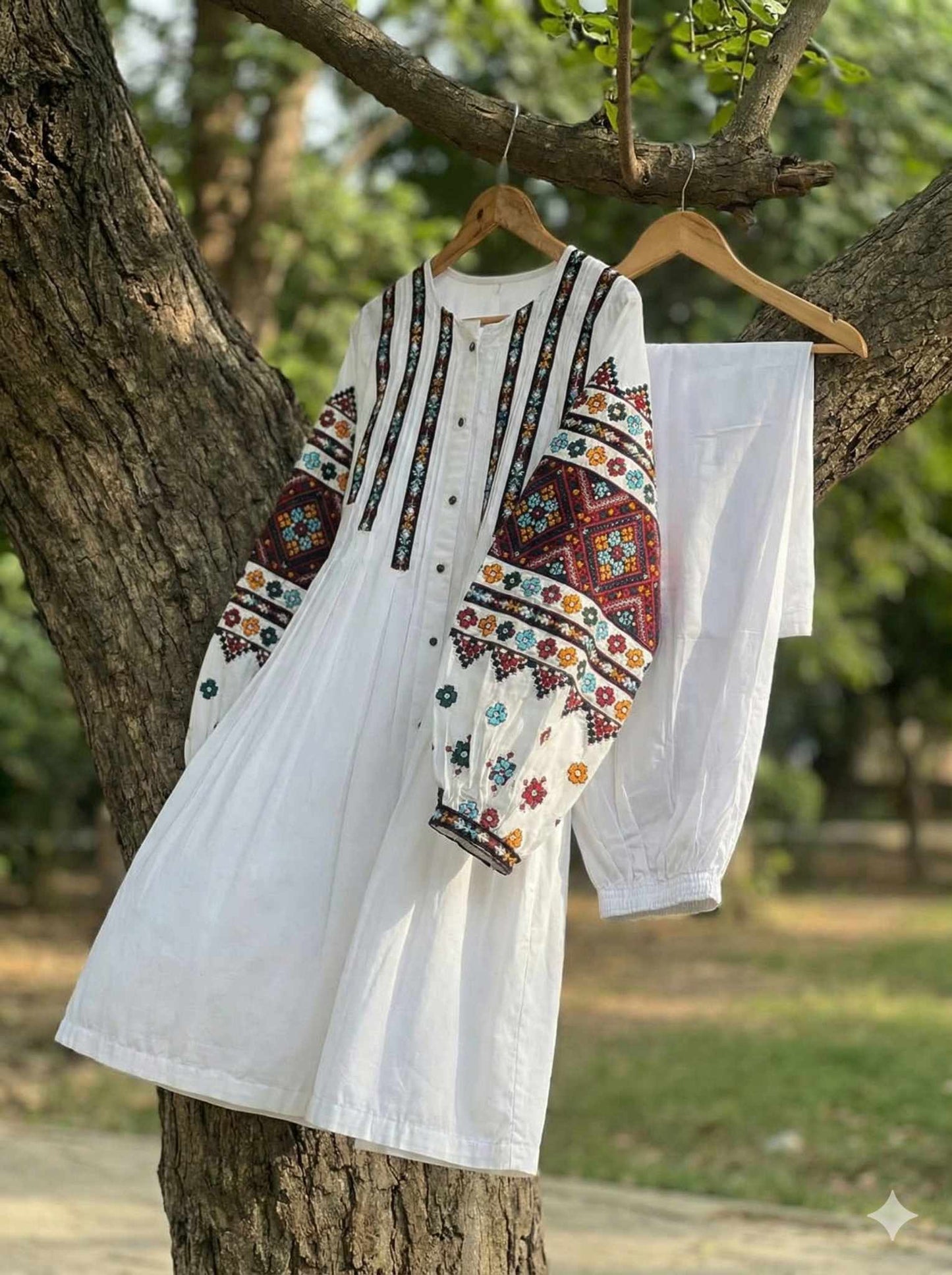 Black & White Embroidered Combo(Free Trending Ear Rings)