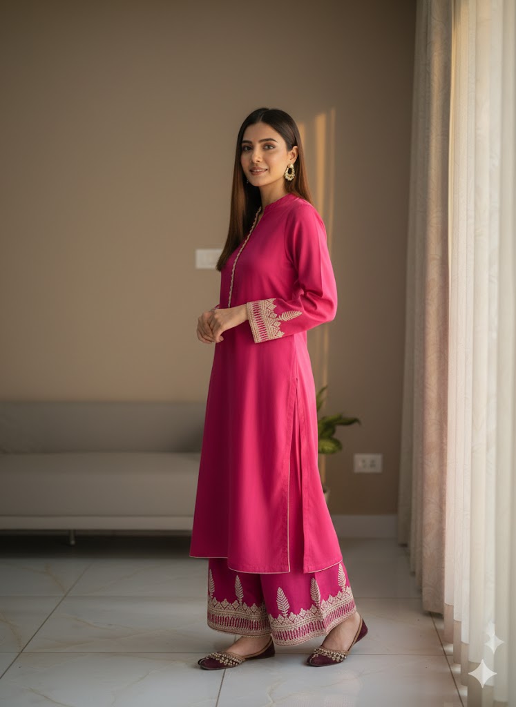 2pc Premium Cutton Suit-Embriodered Pret